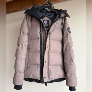 NWOT Canada Goose MacMillan Parka Wool Coat in Quicksand Melange Men's Sz L RARE